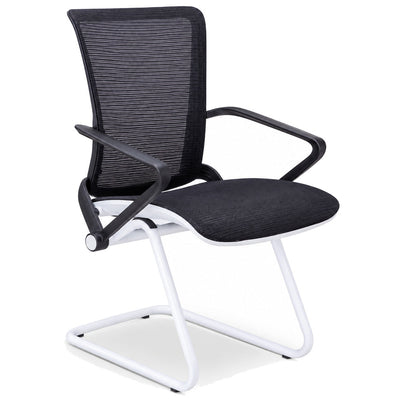 Silla de Oficina Visita Staff Base Trineo - REQUIEZ STAFF RM-9011 102-09011 - Color Único - Respaldo en Mesh Negro con Base de Trineo