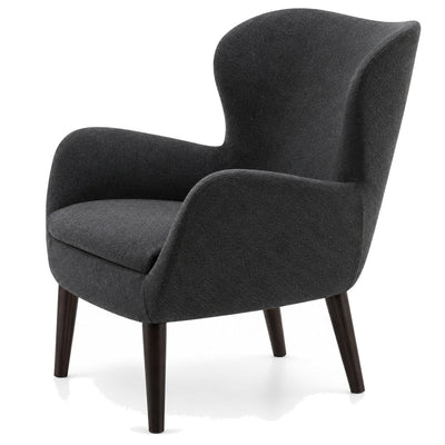 Sillón Ocasional 1 Plaza Respaldo Alto para Lobby - LABENZE SIXTY 155-35004 - Color Único - Poliuretano Inyectado con Base de 4 Puntas en Madera de Fresno Wengué