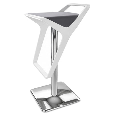 Banco Alto Giratorio Bicolor para Barra - LABENZE BANCO FREEDOM 157-30300 - blanco/gris - Tecnopolímero Bicolor con Base Giratoria de Plato Cuadrado en Acero Cromado