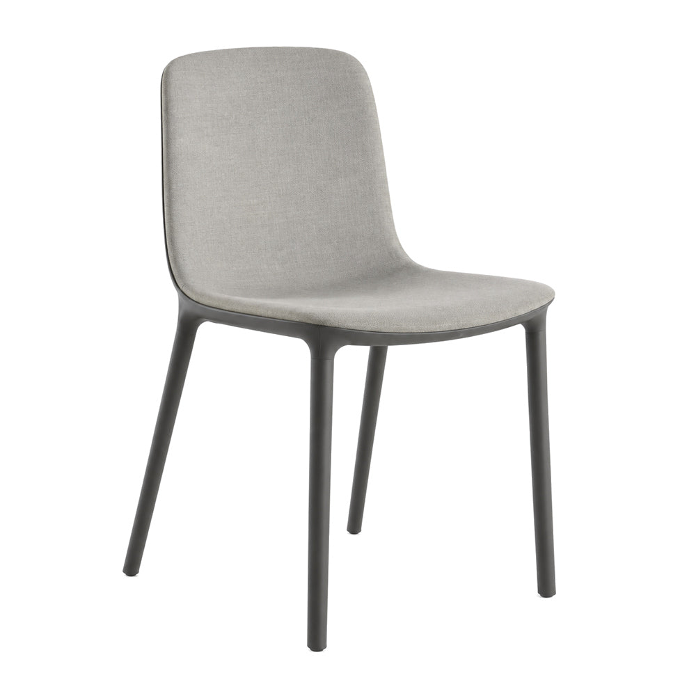 Silla Comercial Monobloque para Restaurante - INFINITI FREYA 110-71020 - Gris Almendra - Plástico Reciclado con Carcasa Interior Tapizada