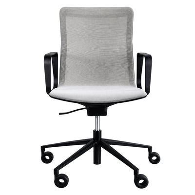 Silla de Oficina Ejecutiva Rail Respaldo Medio - REQUIEZ RAIL RE-3031GR 101-3031G - Color Único - Mesh Gris con Base de Aluminio en Pintura Electrostática