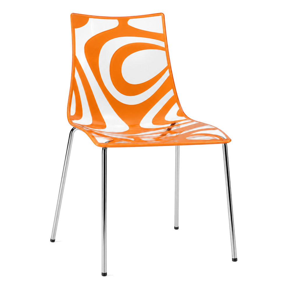 Silla Comercial Reciclable para Restaurante y Cafetería - LABENZE WAVE 155-08620 - Varios Colores - Tecnopolímero Co-estampado Reciclable Combinado con Transparente