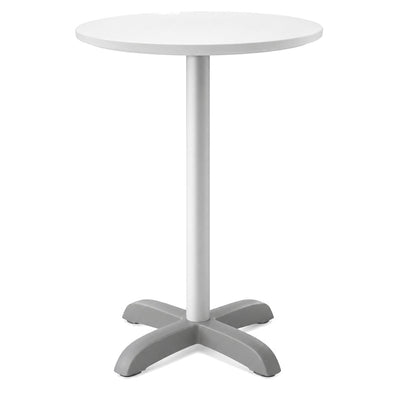 Mesa Periquera Circular D-70 para Bar y Cafetería - LABENZE MESA DODO 160-07041 - Blanco - Cubierta de Polipropileno con Columna de Aluminio Altura 1.10 m