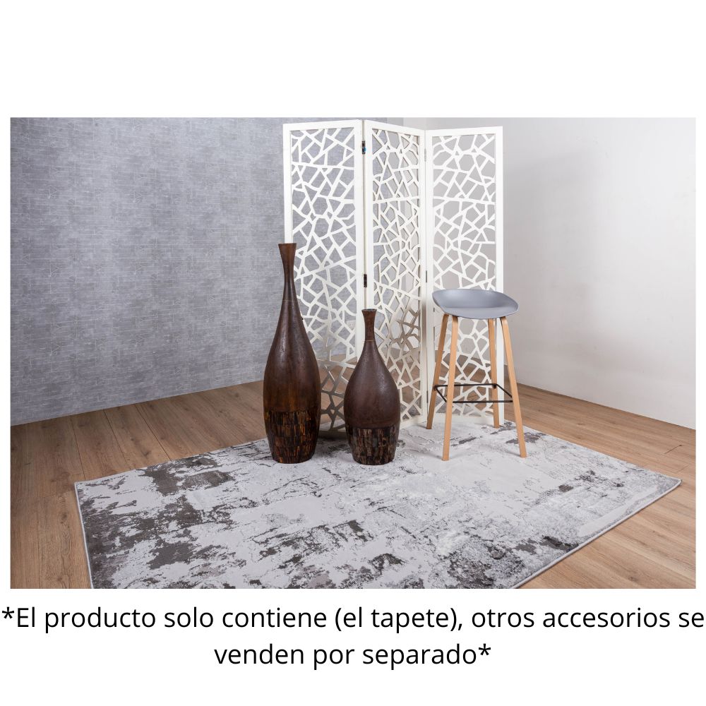 TAPETE LAVIN AYDA T9021 | Tapete Decorativo para Recepción Hotel Hogar Departamento Sala | GRIS PLATA | Varias Medidas | Rectangular | Interior | Hotel Habitación Airbnb Sala Recamara Estudio