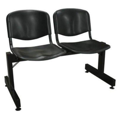 BANCA NOGAL BEAT A-145 2P | Banca Visitante para Sala de Espera Instituciones | 2 Plazas | Polipropileno | Interior Consultorio Escuela Sala de Espera Recepcion Visita Empresas Hospitales Pasillos Banca Aeropuerto