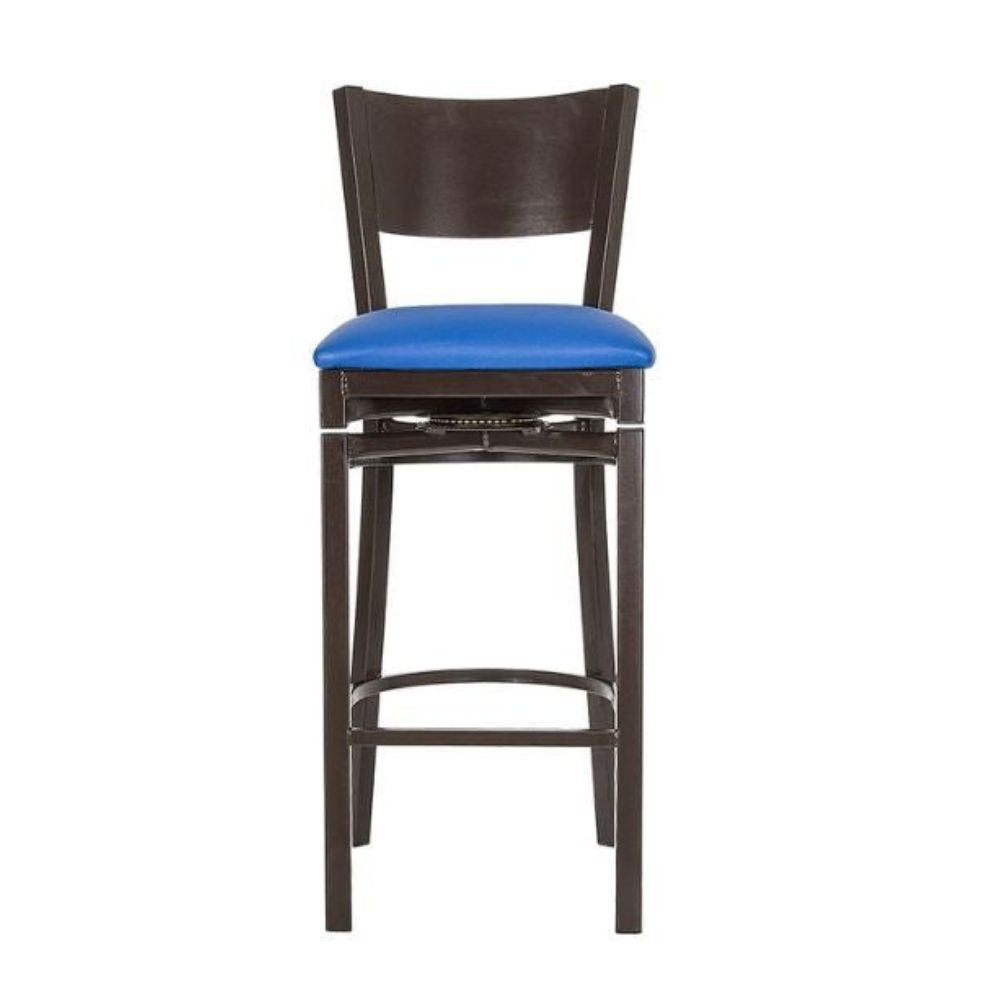 BANCO NOGAL BEAT AR-185 G | Banco Alto para Restaurante | 77 cm | Estructura Tubo Cuadrado | Giratorio | Tapiz Hule Espuma | Interior Restaurante Bar Cocina Desayunador Comedor Bistro Vivienda Hogar Negocio Comida Convivencia Cocina Barra