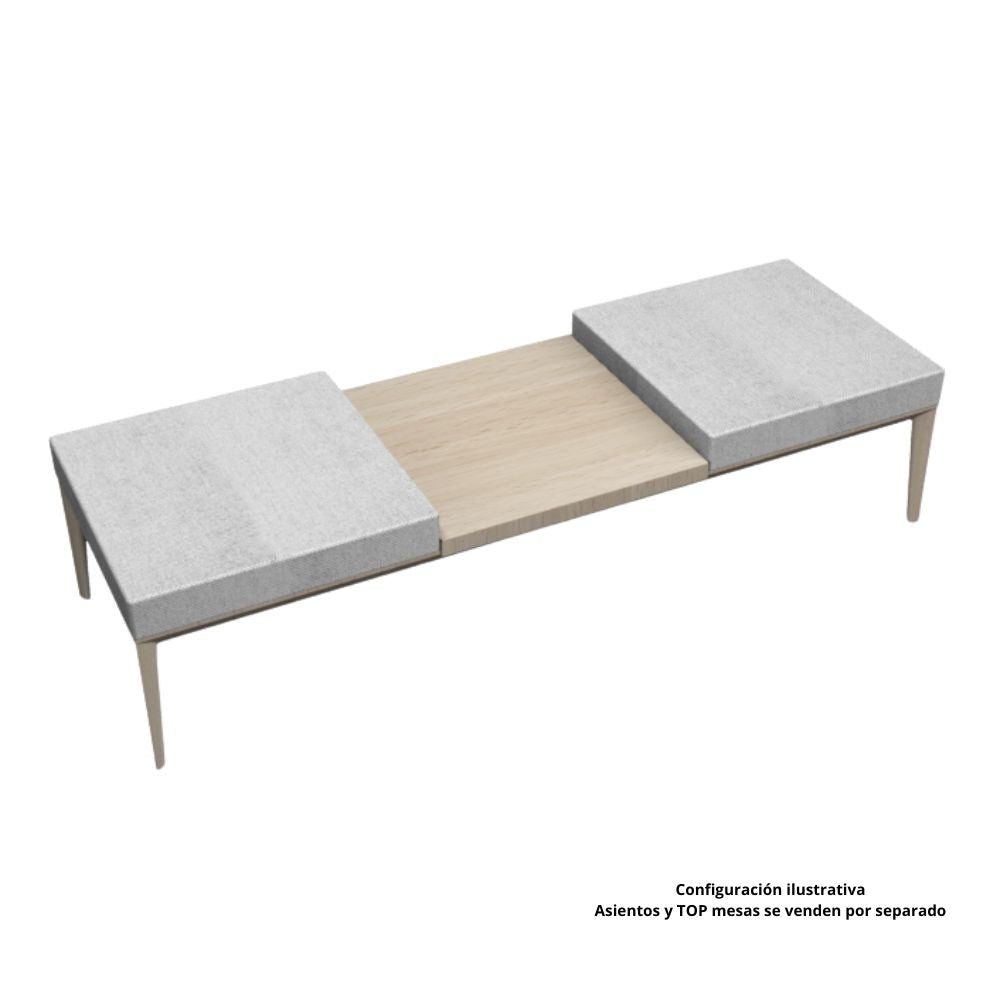 Base de Sala de Espera Modular de Diferentes Plazas - LABENZE ZELIG - Madera Natural Mesa De Hotel Mesa De Lounge Mesa De Lobby Mesa Funcional Mesa Duradera Mesa De Fácil Mantenimiento Mobiliario De Hostelería Mobiliario De Restaurante Mobiliario De Bar Mobiliario Para Salas De Espera
