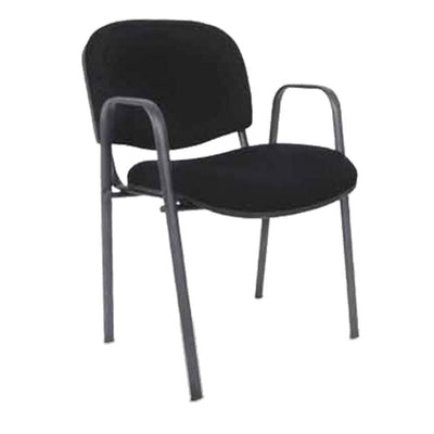 Visitor Office Chair - ALBAR LK-03 - Black - Upholstered Seat and Backrest