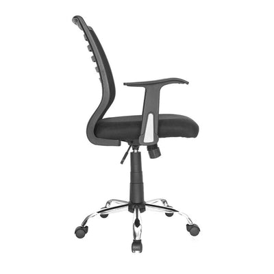 SILLA NOGAL BEAT LK-07 | Silla Operativa para Oficina | Base Estrella Cromada con Rodajas | Respaldo Malla | Interior Institucion Compañia Organizacion Empresa Empresarial Laboral Oficina Despacho Bufete Operativa