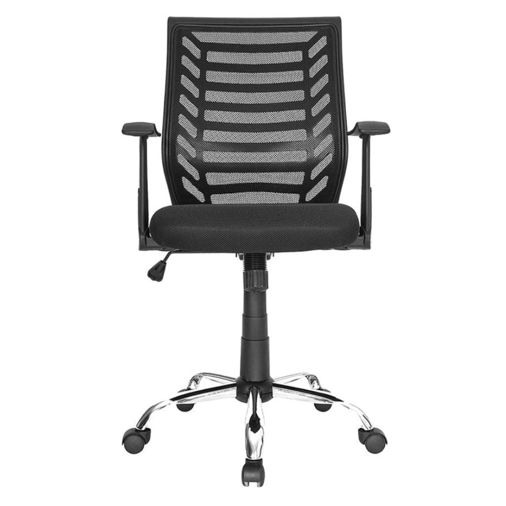 SILLA NOGAL BEAT LK-07 | Silla Operativa para Oficina | Base Estrella Cromada con Rodajas | Respaldo Malla | Interior Institucion Compañia Organizacion Empresa Empresarial Laboral Oficina Despacho Bufete Operativa