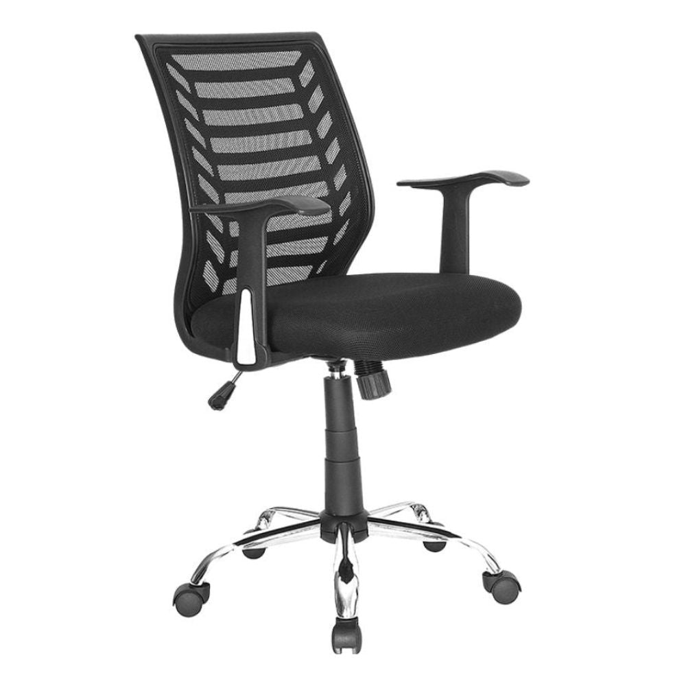 SILLA NOGAL BEAT LK-07 | Silla Operativa para Oficina | Base Estrella Cromada con Rodajas | Respaldo Malla | Interior Institucion Compañia Organizacion Empresa Empresarial Laboral Oficina Despacho Bufete Operativa