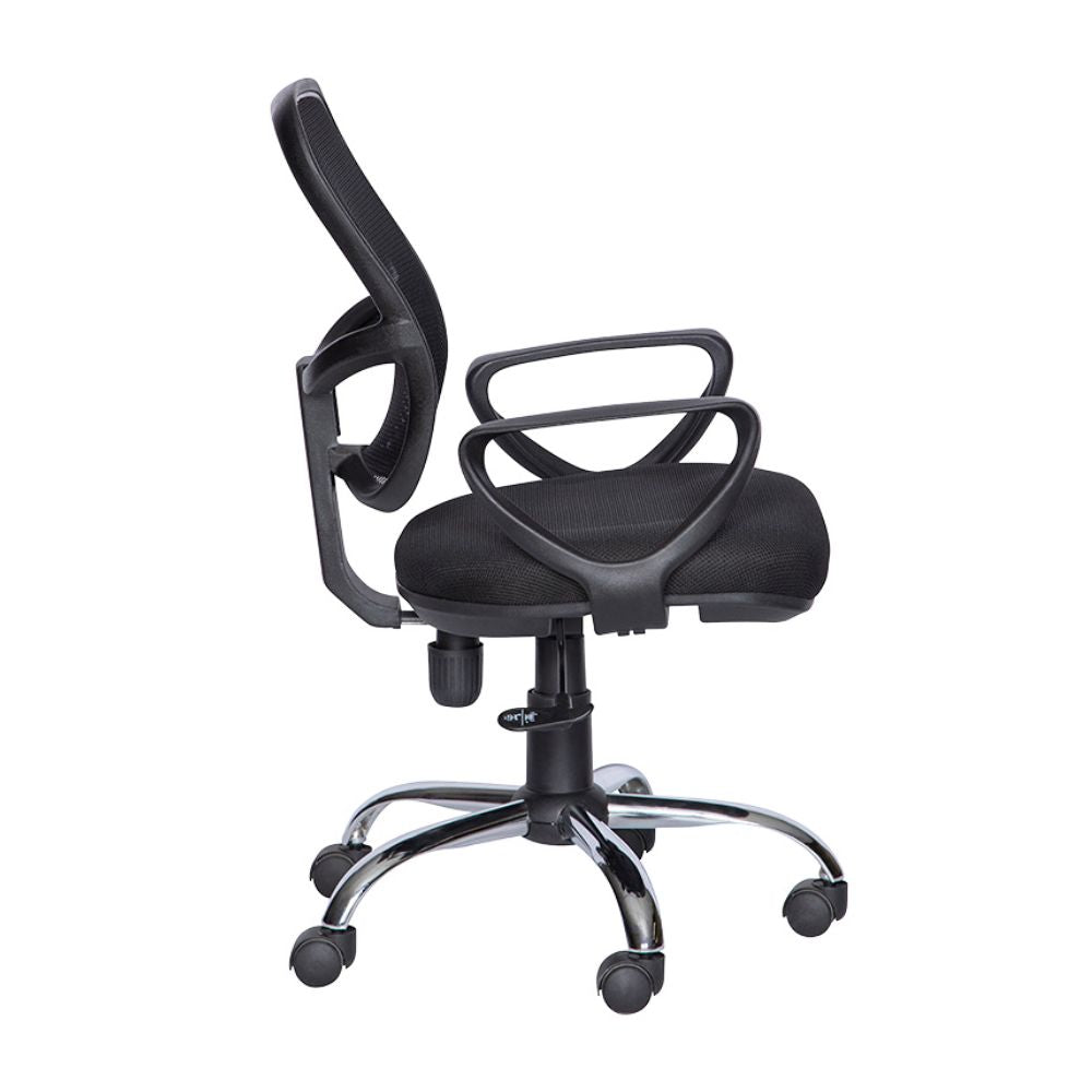 SILLA NOGAL BEAT M-60E | Silla Secretarial para Oficina | Base Estrella Cromada con Rodajas | Tapiz Hule Espuma | Interior Institucion Compañia Organizacion Empresa Empresarial Laboral Oficina Despacho Bufete Operativa