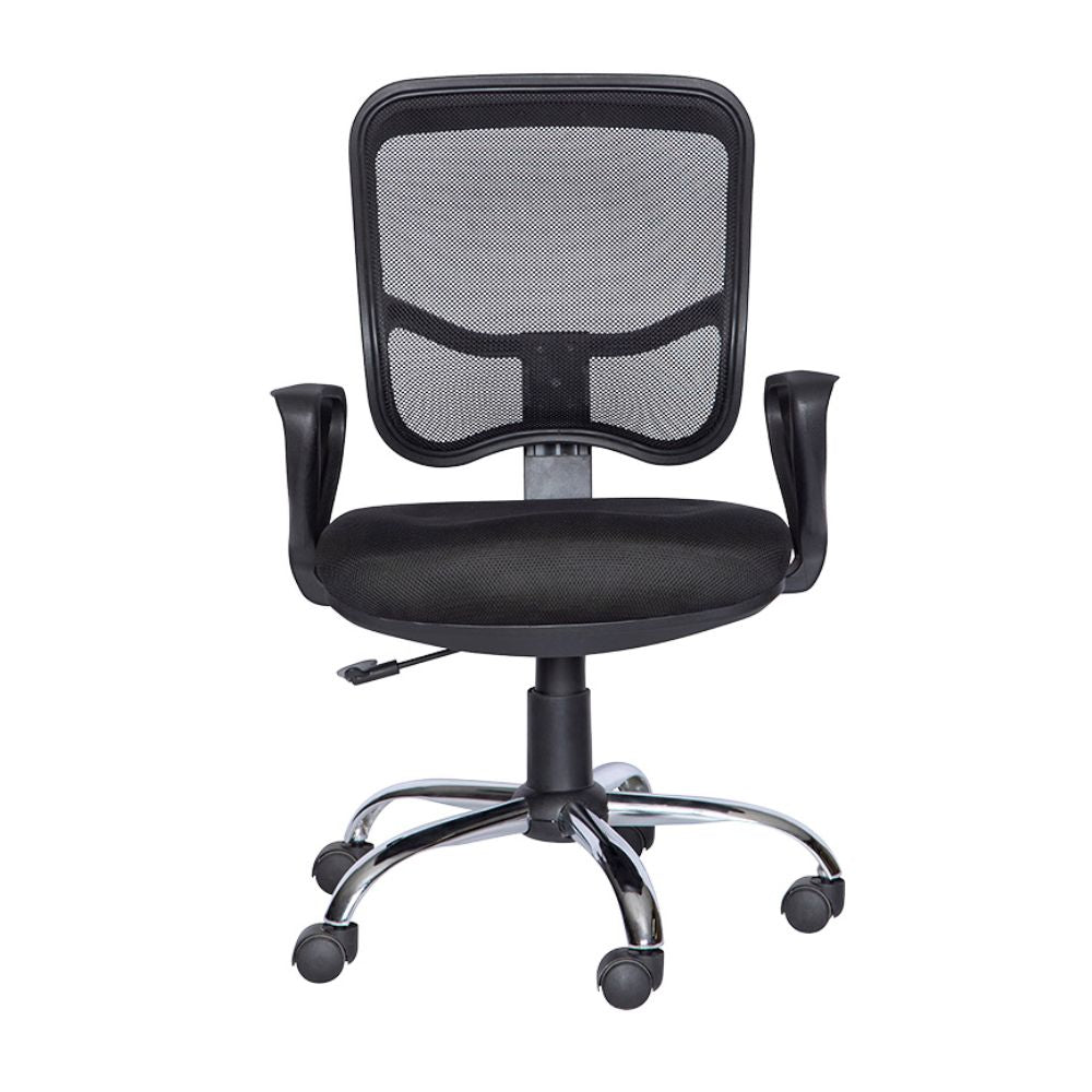 SILLA NOGAL BEAT M-60E | Silla Secretarial para Oficina | Base Estrella Cromada con Rodajas | Tapiz Hule Espuma | Interior Institucion Compañia Organizacion Empresa Empresarial Laboral Oficina Despacho Bufete Operativa