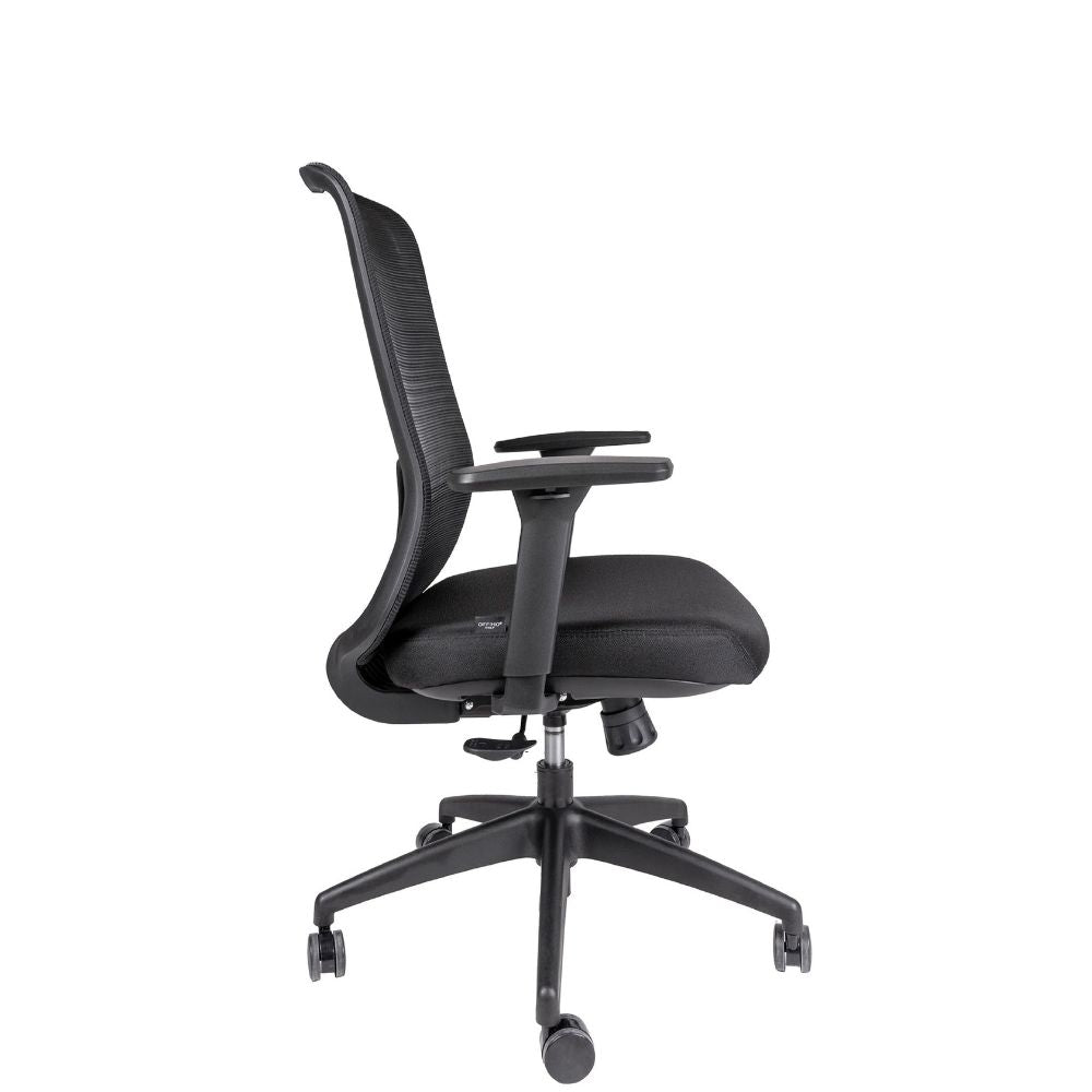 SILLA OFFIHO CREW OHE-112 NEGRO | Silla Operativa | Diseño Ergonómico | Base Estrella | Respaldo en Malla | Interior | Oficina Despacho