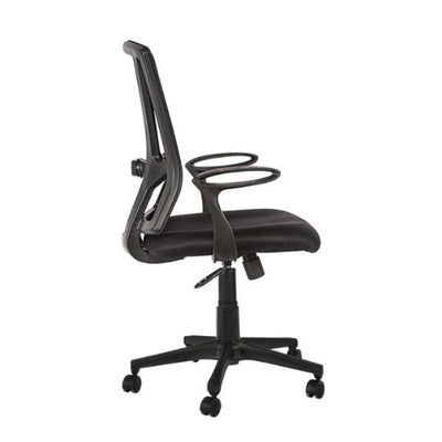 Silla de Oficina Operativa Soporte Lumbar - ALBAR BREAK-S - Negro - Asiento Tapizado y Respaldo En Malla