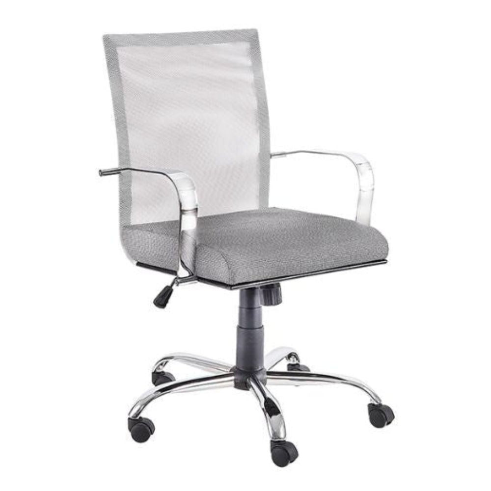 SILLÓN NOGAL BEAT M-155 C | Sillón Semi Ejecutivo para Oficina | Base Estrella Cromada con Rodajas | Respaldo Malla | Interior Institucion Compañia Organizacion Empresa Empresarial Ceo Laboral Dirección Directiva Oficina Despacho Bufete Alta Direccion Gerencia
