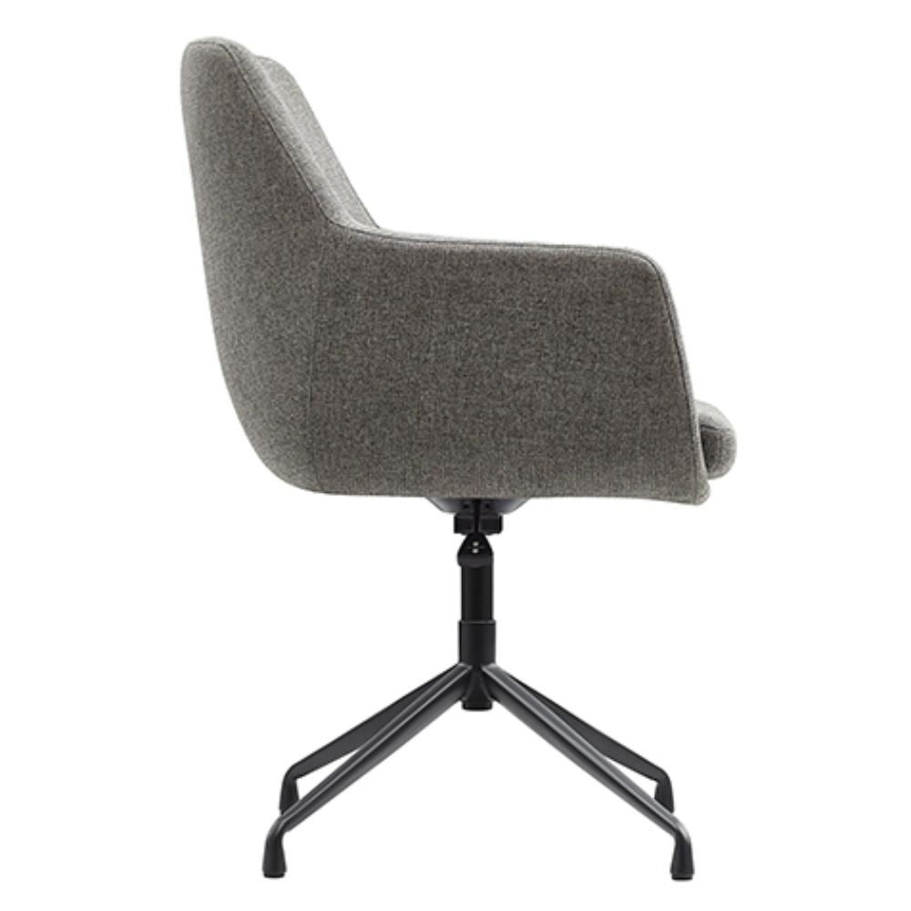 Sillón ocasional Offiho Tripoli OHV-2005 gris tapizado sobre base estrella de aluminio negro giratoria