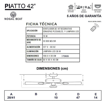Ventilador Decorativo de Techo para Oficina - MASTERFAN PIATTO 42 - Blanco - 4 Aspas Desplegables Áreas Grandes Ventiladores de Techo Ventiladores de Pie Ventiladores de Pared Ventiladores Decorativos Diseño de Interiores Estilo Funcionalidad Espacio Acogedor Oficina Sala Terraza Asesoramiento Diseño de Interiores Tienda Online Compra Online Atención al Cliente Soporte Servicio Postventa Restaurante Bar Ventilador Comercial Hotel Hostelería
