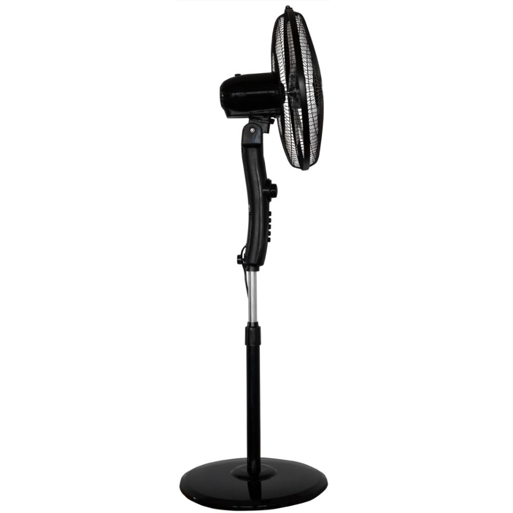 Ventilador industrial de pedestal Masterfan Ares 16 color negro con cinco aspas y panel integrado para interior