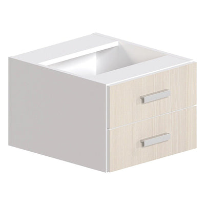 Archivero Cajonera para Oficina - GEBESA KENZA - Frente 40.5 cm - 2 Gavetas Papeleras - Derecha - GBK811R - GEBESA - NOGAL BEAT - Archivero