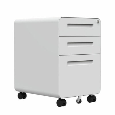 ARCHIVERO OFIK MÓVIL BILLY | Archivero para Oficina | Base con Rodajas | Blanco | Acero | Interior - 1060 - Ofik - NOGAL BEAT -