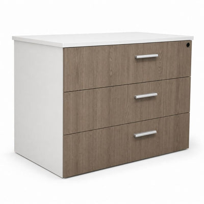 Archivero para Oficina Horizontal 3 Gavetas - VERSA COMPLEMENTOS - Melamina Incluye Cerradura - CS-1030 - VERSA - NOGAL BEAT - Archivero
