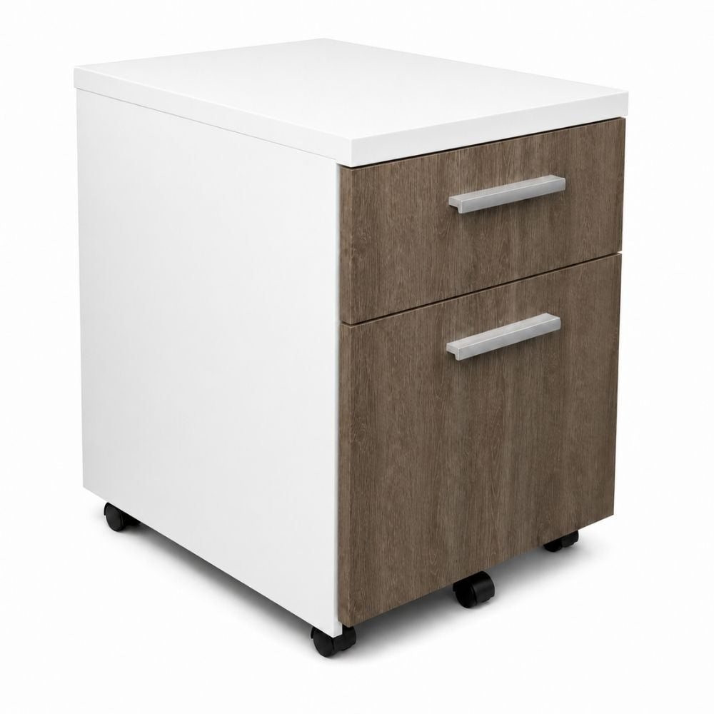 Archivero para Oficina Móvil Metálico - VERSA COMPLEMENTOS - Varios Colores - Frentes Melamina con Jaladera Niza - CS-2326 - VERSA - NOGAL BEAT - Archivero