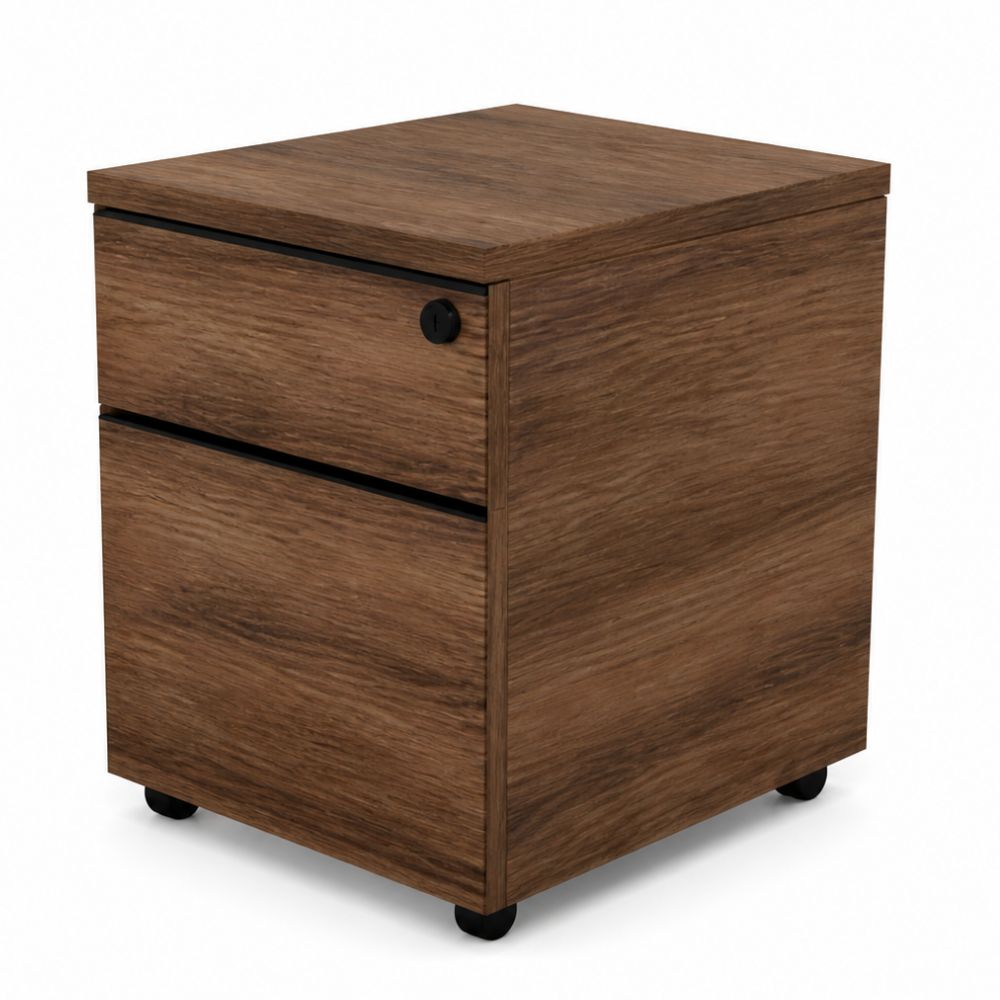 Archivero para Oficina Móvil - VERSA PIANNO - Un Cajón - PI-200N - VERSA - NOGAL BEAT - Archivero