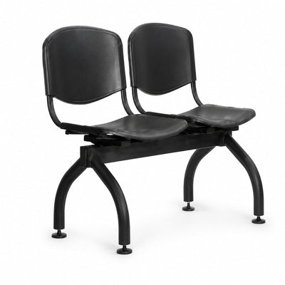 Banca de Visita para Oficina Punto Dos Plazas Asiento y Respaldo - VERSA ALTUS PUNTO (BANCA) - Estructura Aluminio - Patas Negra/gris - AL-922 ALTUS PUNTO Patas Negra/gris - VERSA - NOGAL BEAT - Banca de Visita