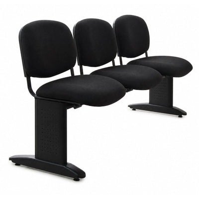 Banca de Visita Tandem para Recepción - GEBESA COMFORT - Varios Colores - 3 Plazas - Asiento y Respaldo Tapizado - GDC204P3 - GEBESA - NOGAL BEAT - Banca de Visita