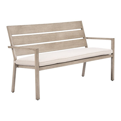 Banca para Hotel y Terraza 2 Plazas - ZUO REEFLINE - Gris - Asiento y Respaldo Tapizados con Tela para Exterior - 704274 - Zuo - NOGAL BEAT - Banco de Terraza