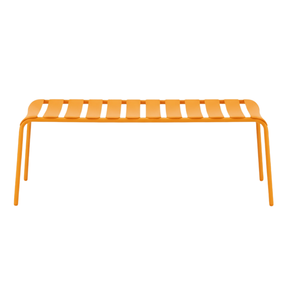 Banca Colos Stecca 8 de estructura de aluminio tubular y asiento de solera de aluminio para exterior