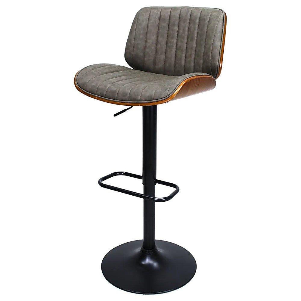 Banco Alto para Barra y Bar - NOGAL BEAT URUGUAY BANC2424342 - Gris - Asiento y Respaldo Tapizados Estructura en Madera - BANC2424342 - Mundo In - NOGAL BEAT - Banco Comercial