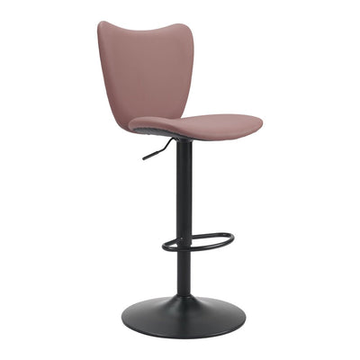 Banco Alto para Cafetería - ZUO ELEVATE - Café - Asiento y Respaldo Tapizados en Piel Sintética - 110285 - Zuo - NOGAL BEAT - Banco Comercial