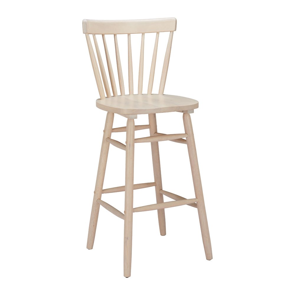 Banco Alto para Comedor de Empresa - ZUO TYCE - Natural - Asiento y Estructura en Madera de Hule Decapada - 110529 - Zuo - NOGAL BEAT - Banco Comercial