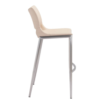 Banco Alto para Restaurante - ZUO ACE 53x55 101285 - Varios Colores - Asiento y Respaldo Tapizados en Piel Sintética - 101285 - Zuo - NOGAL BEAT - Banco Comercial