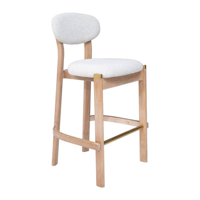 Banco Alto para Restaurante - ZUO RILOU - Varios Colores - Asiento y Respaldo Tapizados en Tela Tipo Borrego - 111124 - Zuo - NOGAL BEAT - Banco Comercial