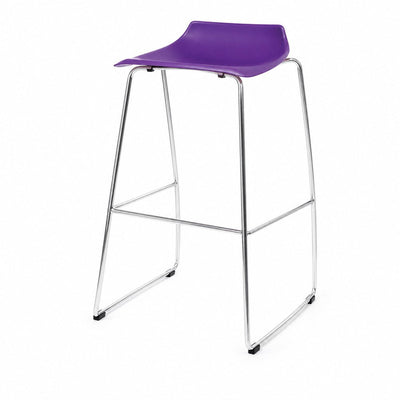 Banco Comercial Estibable con Estructura Trineo en Cold Rolled - VERSA STYLE - Estructura Blanco - Asiento en Polipropileno - AL-3025 - VERSA - NOGAL BEAT - Banco Comercial