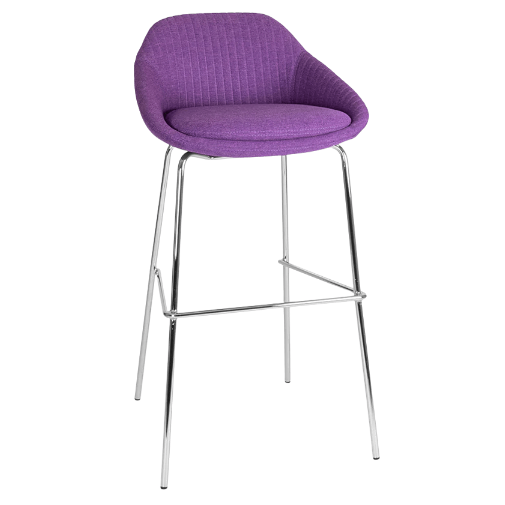 Banco comercial Offiho Fabrizia OHV-129 con estructura de acero, asiento, respaldo y brazos tapizados de color