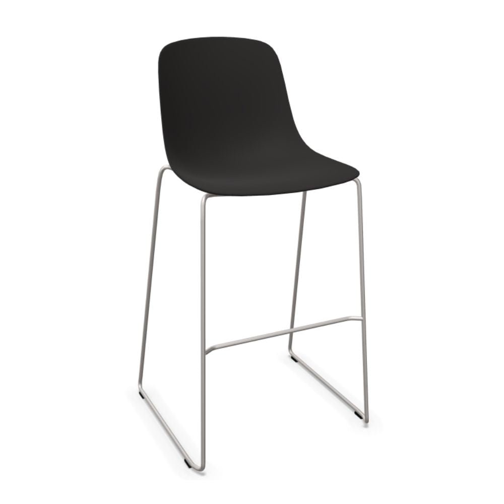 Banco INFINITI PURE LOOP MONO | Banco Bar | Trineo | Varios Colores | Carcasa Polipropileno | Interior Exterior - 113-5922H-NGO - Infiniti - NOGAL BEAT - Bancos