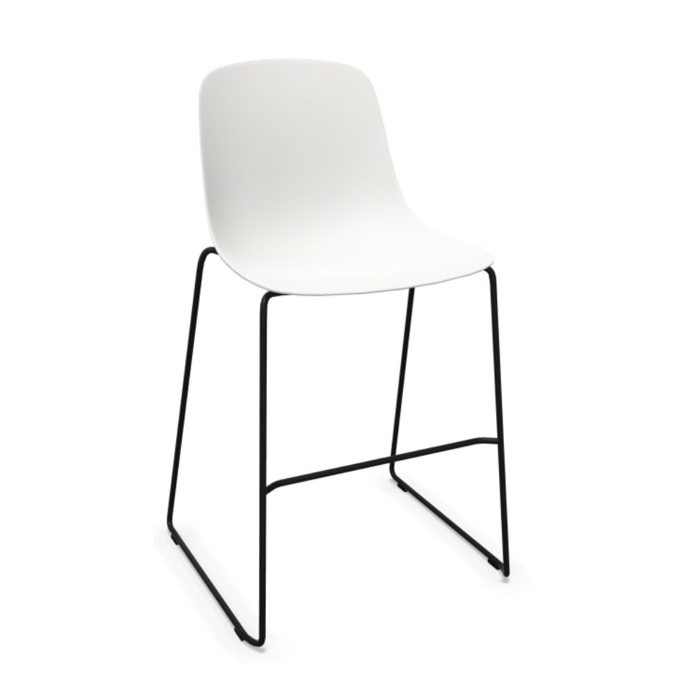 Banco INFINITI PURE LOOP MONO | Banco Cocina | Trineo | Varios Colores | Carcasa Polipropileno | Interior Exterior - 113-5921I-BCO - Infiniti - NOGAL BEAT - Bancos