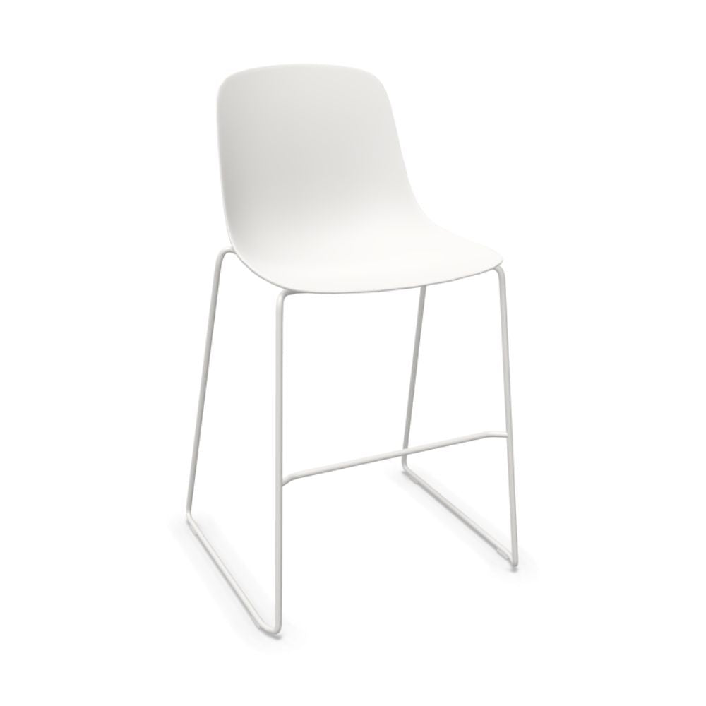 Banco INFINITI PURE LOOP MONO | Banco Cocina | Trineo | Varios Colores | Carcasa Polipropileno | Interior Exterior - 113-5932I-BCO - Infiniti - NOGAL BEAT - Bancos
