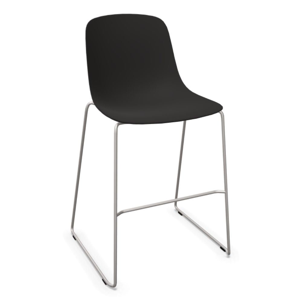 Banco INFINITI PURE LOOP MONO | Banco Cocina | Trineo | Varios Colores | Carcasa Polipropileno | Interior Exterior - 113-5922I-NGO - Infiniti - NOGAL BEAT - Bancos