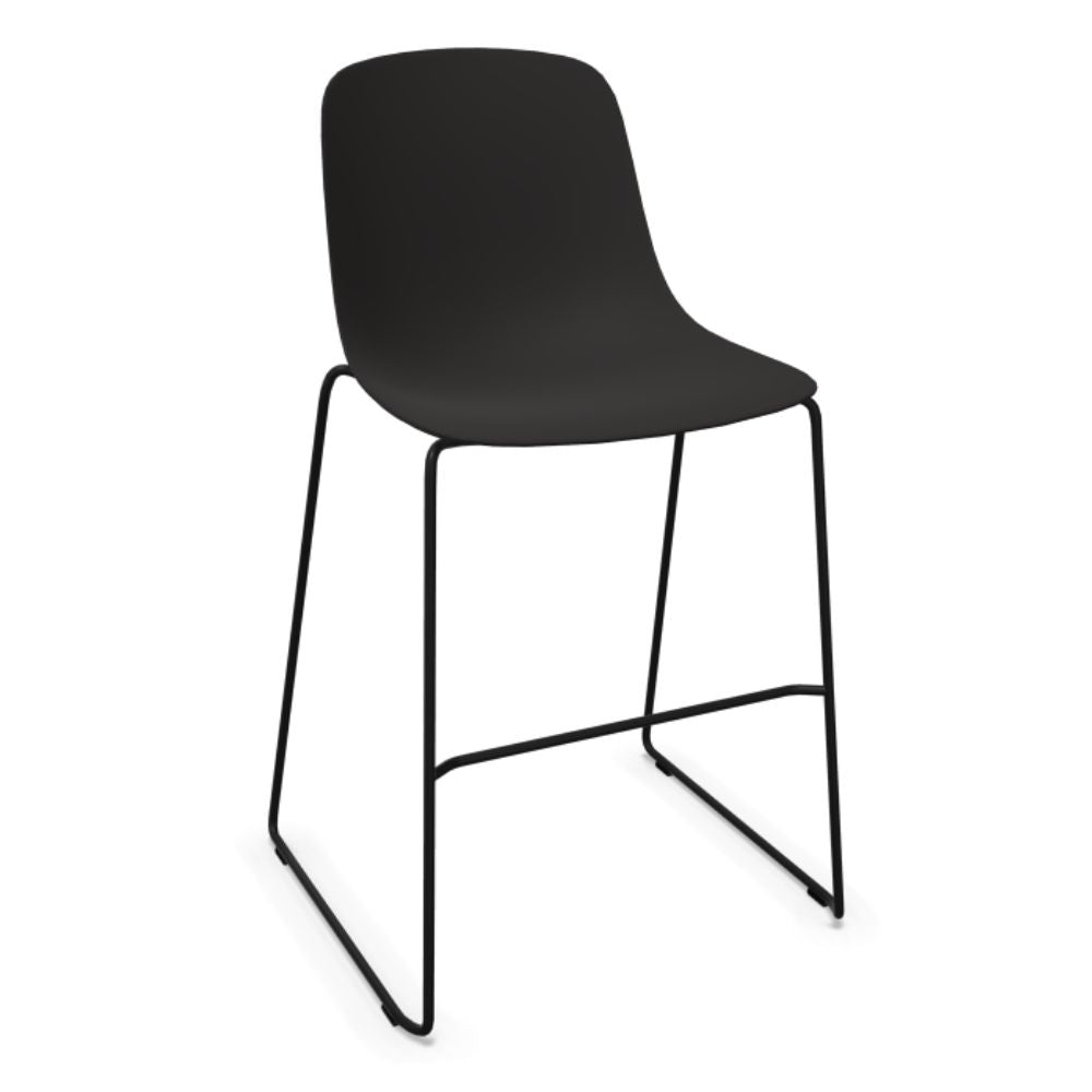 Banco INFINITI PURE LOOP MONO | Banco Cocina | Trineo | Varios Colores | Carcasa Polipropileno | Interior Exterior - 113-5921I-NGO - Infiniti - NOGAL BEAT - Bancos