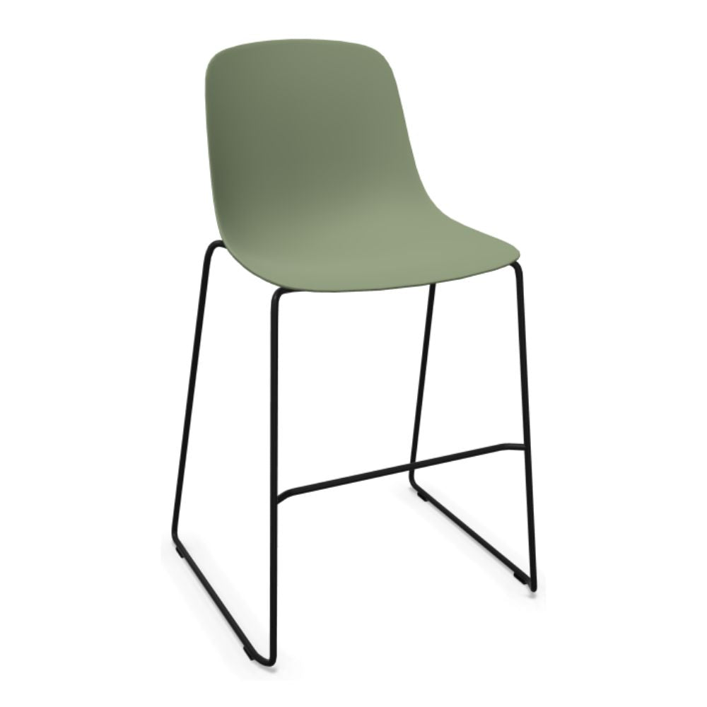 Banco INFINITI PURE LOOP MONO | Banco Cocina | Trineo | Varios Colores | Carcasa Polipropileno | Interior Exterior - 113-5921I-VRD - Infiniti - NOGAL BEAT - Bancos