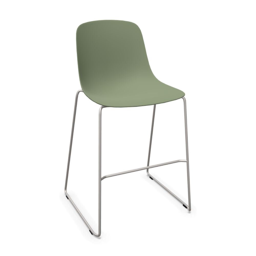 Banco INFINITI PURE LOOP MONO | Banco Cocina | Trineo | Varios Colores | Carcasa Polipropileno | Interior Exterior - 113-5922I-VRD - Infiniti - NOGAL BEAT - Bancos