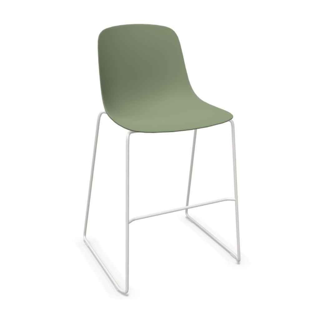 Banco INFINITI PURE LOOP MONO | Banco Cocina | Trineo | Varios Colores | Carcasa Polipropileno | Interior Exterior - 113-5932I-VRD - Infiniti - NOGAL BEAT - Bancos