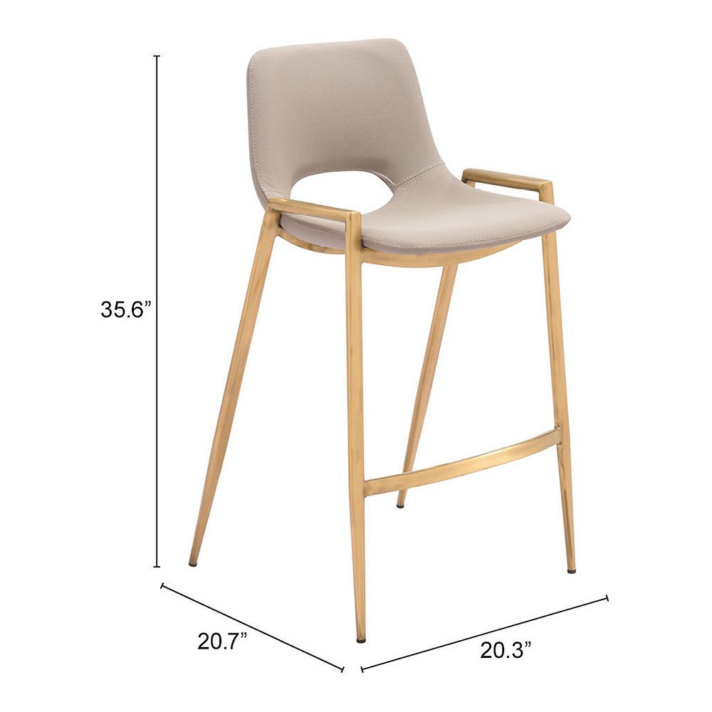 Banco Mostrador para Barra de Hotel - ZUO DESI 52x53 109733 - Varios Colores - Asiento y Respaldo Tapizados en Piel Sintética - 109733 - Zuo - NOGAL BEAT - Banco Comercial