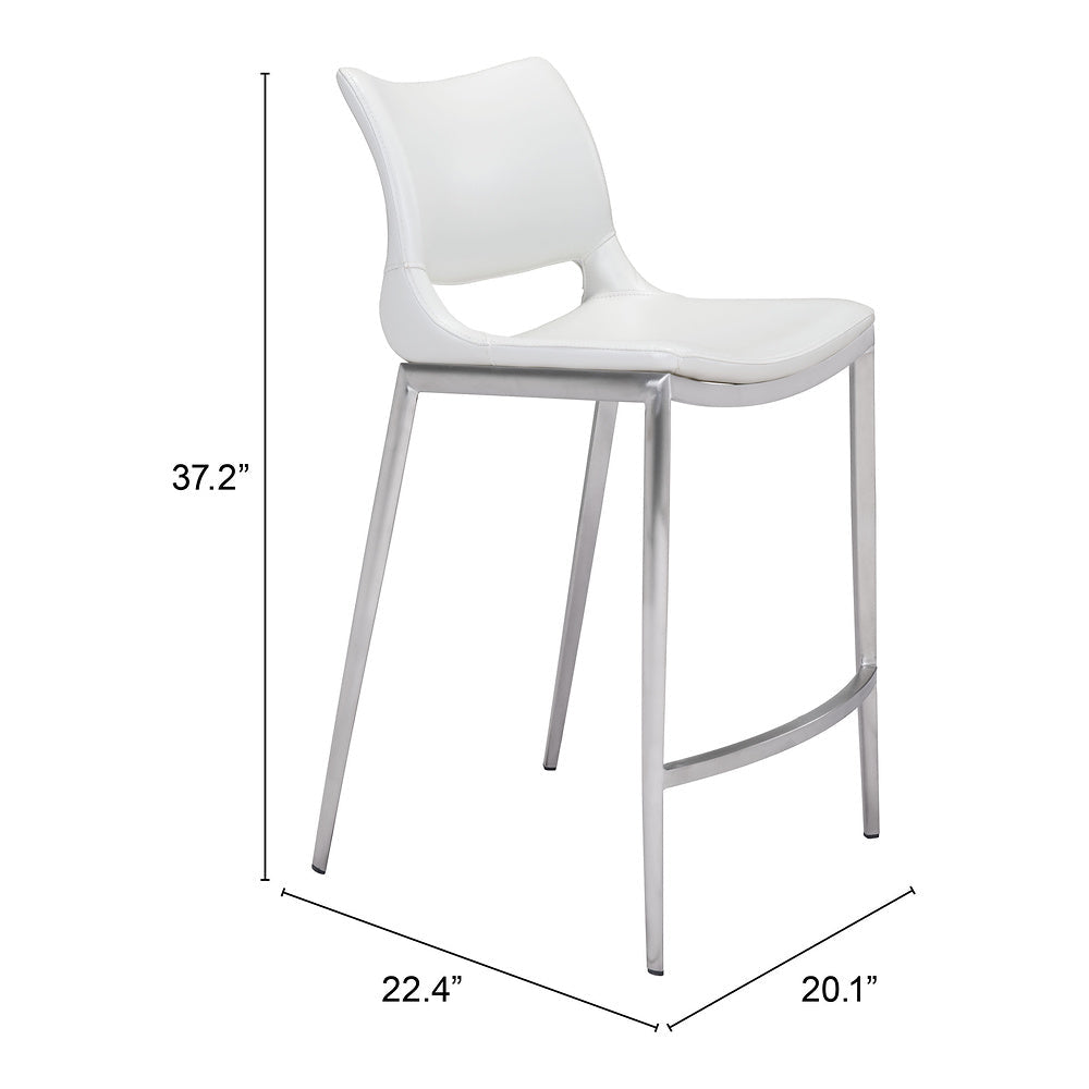 Banco Mostrador para Cafetería - ZUO ACE 51x57 101390 - Varios Colores - Asiento y Respaldo Tapizados en Piel Sintética - 101390 - Zuo - NOGAL BEAT - Banco Comercial