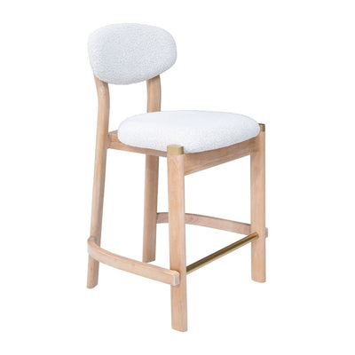 Banco Mostrador para Cafetería - ZUO RILOU - Varios Colores - Asiento y Respaldo Tapizados en Tela Tipo Borrego - 111123 - Zuo - NOGAL BEAT - Banco Comercial